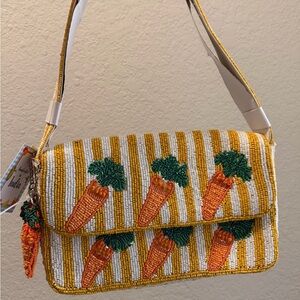 Viral Carrots Beaded Shoulder Bag w/Charm Made in India